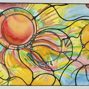 My first neuographic piece with watercolor background.